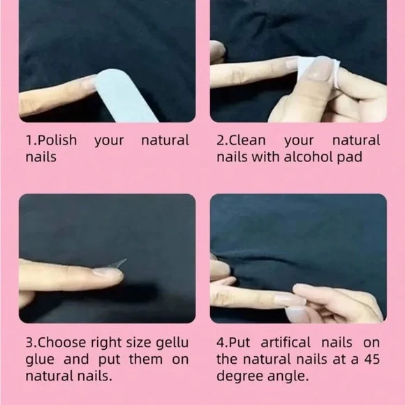 Pink and White Floral Pressed On Nail Set - Picture 4 of 7